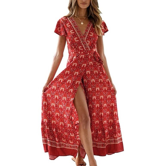 Dresses & Skirts - New Boho Chic Summer Wrap Long Dress dress maxi vacation sexy